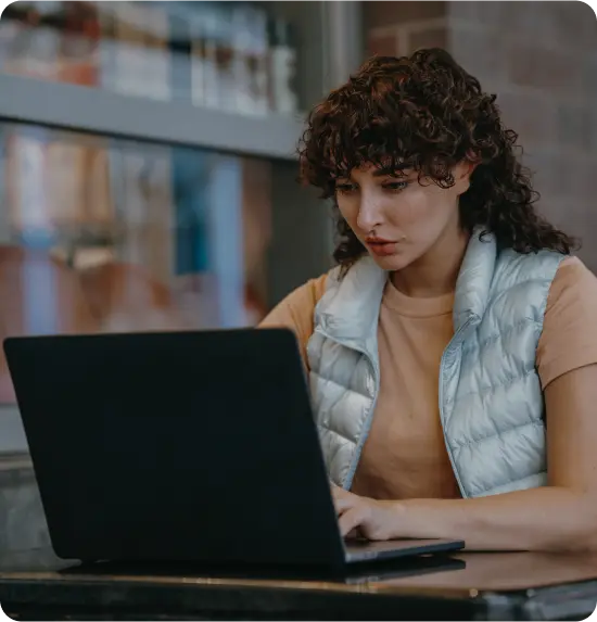 girl working on laptop